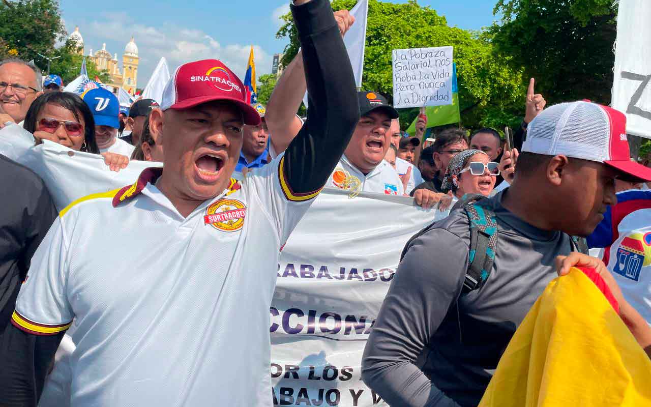 La marcha de trabajadores zulianos se desarrolló de manera pacífica en Maracaibo.