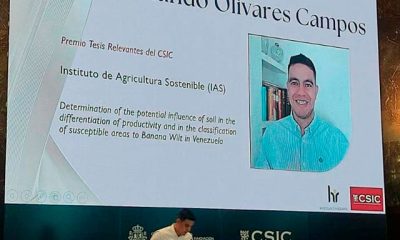 Barlin Olivares ha sido premiado en España por su investigación en productividad agrícola.