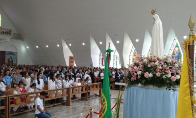 La Virgen Peregrina durante su visita al Santuario de Fátima en Llano Alto, municipio Carrizal.