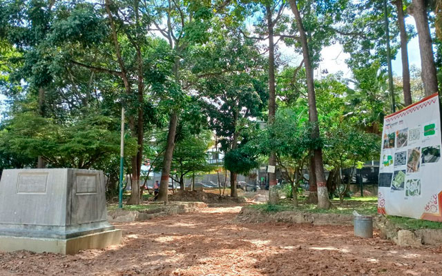 La Plaza Guaicaipuro en proceso de rehabilitación para mejorar su estructura y accesibilidad.