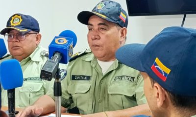 El Primer Comisario Nicolás Zapata durante la rueda de prensa sobre las estadísticas de seguridad en Carrizal, 2024.