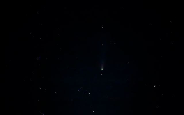 Fotografía del cometa C/2023 A3 capturada por el equipo de IVIC.