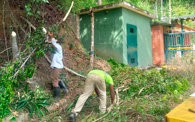 Los trabajadores de Servicarrizal realizan tareas de limpieza en Cerro Grande, contribuyendo a la embellecimiento del sector.