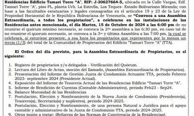 CONVOCATORIA ASAMBLEA EXTRAORDINARIA DE PROPIETARIOS TTA