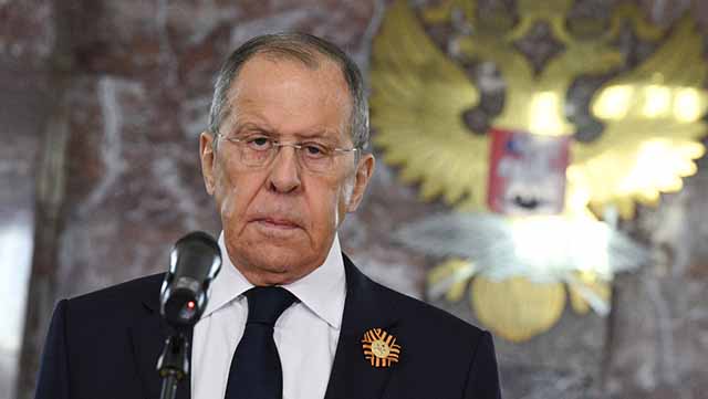 Serguéi Lavrov, canciller ruso, durante una conferencia de prensa reciente