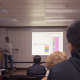 El doctor Jesús Mavárez, investigador del Laboratoire d'Écologie Alpine, Centre National de la Recherche Scientifique, Université Grenoble Alpes, Francia, durante su presentación en el seminario del IVIC.